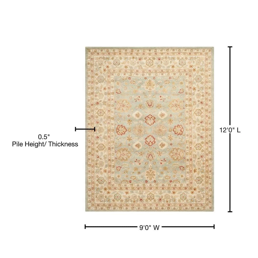 Antiquity Grey Blue/Beige 9 ft. x 12 ft. Border Area Rug by SAFAVIEH 7 Antiquity Grey Blue/Beige 9 ft. x 12 ft. Border Area Rug by SAFAVIEH - Image 7