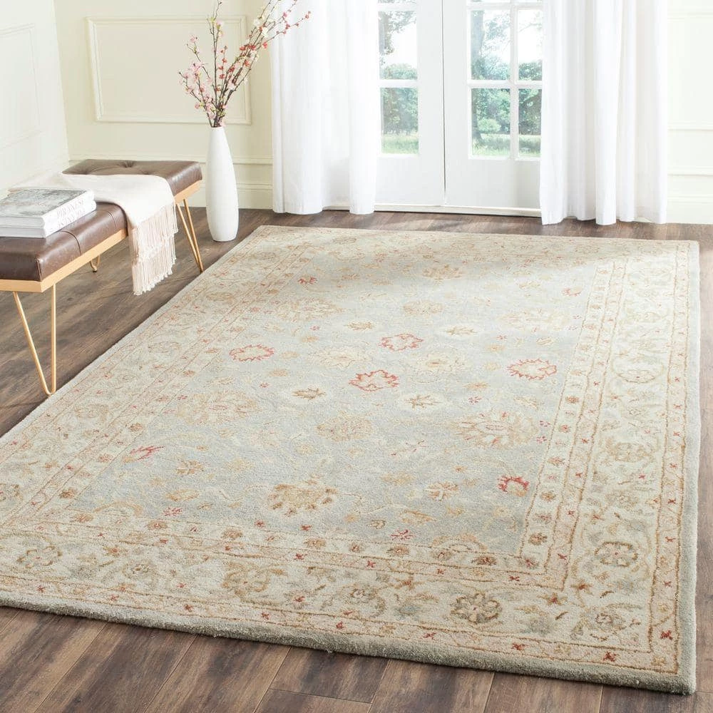 Antiquity Grey Blue/Beige 9 ft. x 12 ft. Border Area Rug by SAFAVIEH 2 Antiquity Grey Blue/Beige 9 ft. x 12 ft. Border Area Rug by SAFAVIEH - Image 2