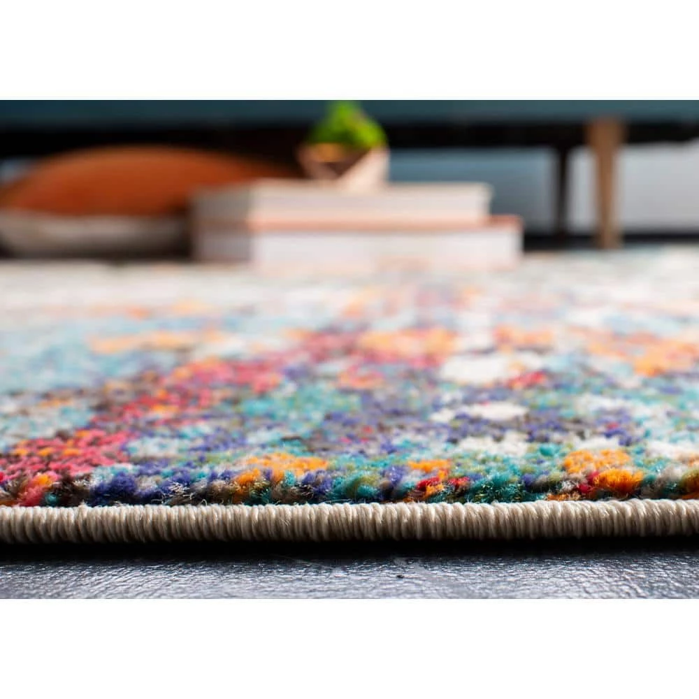 Madison Gray/Blue 8 ft. x 10 ft. Distressed Area Rug by SAFAVIEH 5 Madison Gray/Blue 8 ft. x 10 ft. Distressed Area Rug by SAFAVIEH - Image 5