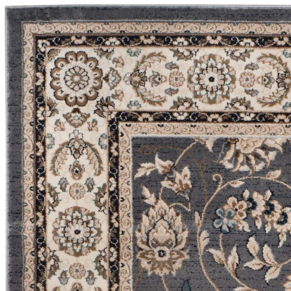 Lyndhurst Gray/Cream 9 ft. x 12 ft. Antique Speckled Floral Area Rug by SAFAVIEH 4 Lyndhurst Gray/Cream 9 ft. x 12 ft. Antique Speckled Floral Area Rug by SAFAVIEH - Image 4