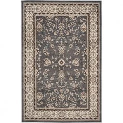 Lyndhurst Gray/Cream 9 ft. x 12 ft. Antique Speckled Floral Area Rug by SAFAVIEH