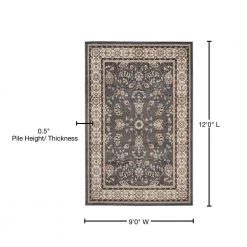 Lyndhurst Gray/Cream 9 ft. x 12 ft. Antique Speckled Floral Area Rug by SAFAVIEH 10 Lyndhurst Gray/Cream 9 ft. x 12 ft. Antique Speckled Floral Area Rug by SAFAVIEH -SAFAVIEH Shop gray cream safavieh area rugs lnh340g 9 76 1000