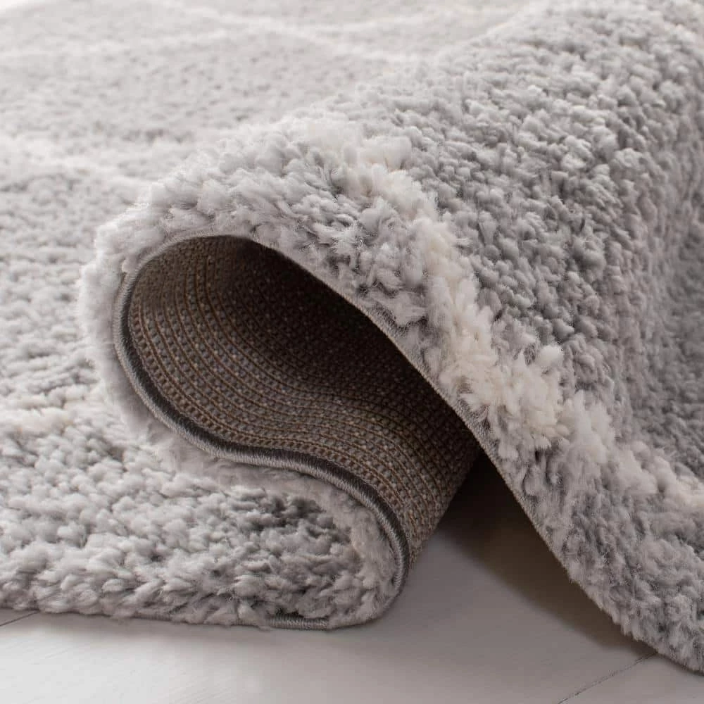 Parma Shag Gray/Cream 8 ft. x 10 ft. Geometric Area Rug by SAFAVIEH 6 Parma Shag Gray/Cream 8 ft. x 10 ft. Geometric Area Rug by SAFAVIEH - Image 6