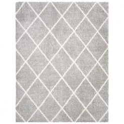 Parma Shag Gray/Cream 8 ft. x 10 ft. Geometric Area Rug by SAFAVIEH