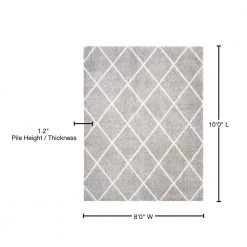 Parma Shag Gray/Cream 8 ft. x 10 ft. Geometric Area Rug by SAFAVIEH 17 Parma Shag Gray/Cream 8 ft. x 10 ft. Geometric Area Rug by SAFAVIEH -SAFAVIEH Shop gray cream safavieh area rugs pma515g 8 76 1000