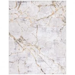 Amelia Gray/Gold 12 ft. x 18 ft. Abstract Distressed Area Rug by SAFAVIEH