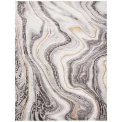 Craft Gray/Gold 9 ft. x 12 ft. Marbled Abstract Area Rug by SAFAVIEH