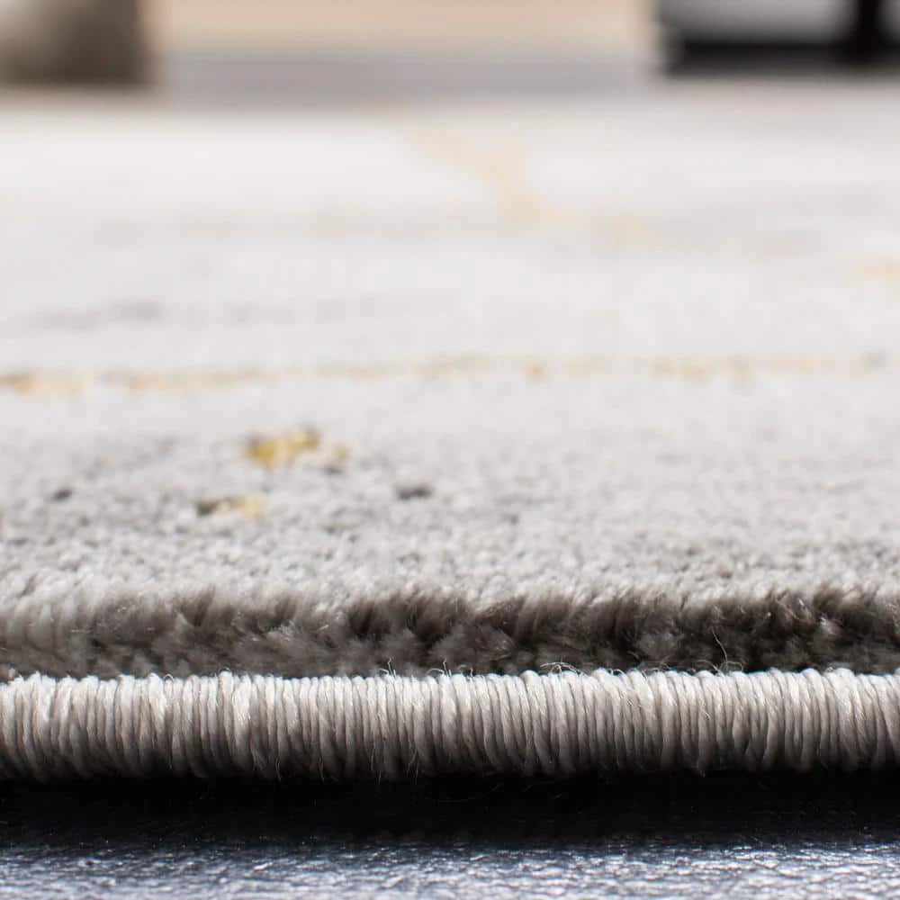 Craft Gray/Gold 9 ft. x 12 ft. Distressed Abstract Area Rug by SAFAVIEH 5 Craft Gray/Gold 9 ft. x 12 ft. Distressed Abstract Area Rug by SAFAVIEH - Image 5