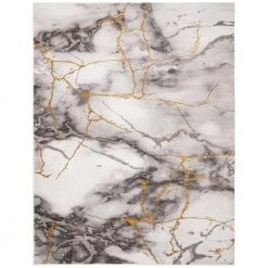 Craft Gray/Gold 9 ft. x 12 ft. Distressed Abstract Area Rug by SAFAVIEH
