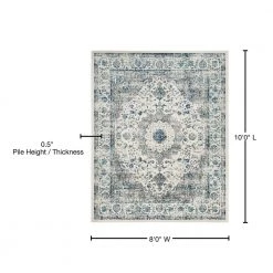 Evoke Gray/Ivory 8 ft. x 10 ft. Border Area Rug by SAFAVIEH -SAFAVIEH Shop gray ivory safavieh area rugs evk220d 8 76 1000