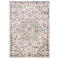 Oregon Gray/Ivory 9 ft. x 12 ft. Floral Border Area Rug by SAFAVIEH