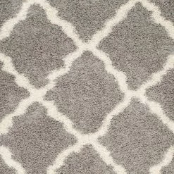Dallas Shag Gray/Ivory 8 ft. x 10 ft. Geometric Diamond Trellis Area Rug by SAFAVIEH -SAFAVIEH Shop gray ivory safavieh area rugs sgd257g 8 1d 1000