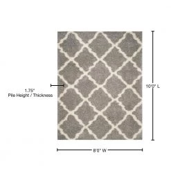 Dallas Shag Gray/Ivory 8 ft. x 10 ft. Geometric Diamond Trellis Area Rug by SAFAVIEH -SAFAVIEH Shop gray ivory safavieh area rugs sgd257g 8 76 1000