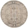 Monaco Gray/Multi 9 ft. x 9 ft. Round Border Area Rug by SAFAVIEH