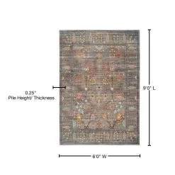 Valencia Gray/Multi 6 ft. x 9 ft. Distressed Border Area Rug by SAFAVIEH 14 Valencia Gray/Multi 6 ft. x 9 ft. Distressed Border Area Rug by SAFAVIEH -SAFAVIEH Shop gray multi safavieh area rugs val108c 6 76 1000