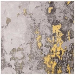 Adirondack Gray/Yellow 12 ft. x 12 ft. Distressed Abstract Square Area Rug by SAFAVIEH
