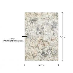 Couture Grey/Blue 5 ft. 3 in. x 7 ft. 7 in. Shrink Polyester Contemporary Indoor Area Rug by Dynamic Rugs -SAFAVIEH Shop grey blue dynamic rugs area rugs co69520236464 76 1000