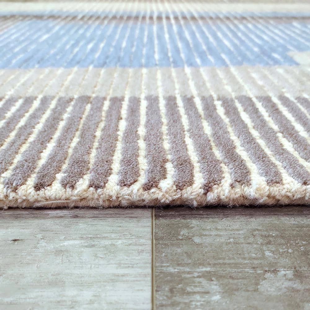 Eccentric Grey/Blue/Ivory 5 ft. x 8 ft. Geometric Area Rug by Dynamic Rugs 4 Eccentric Grey/Blue/Ivory 5 ft. x 8 ft. Geometric Area Rug by Dynamic Rugs - Image 4