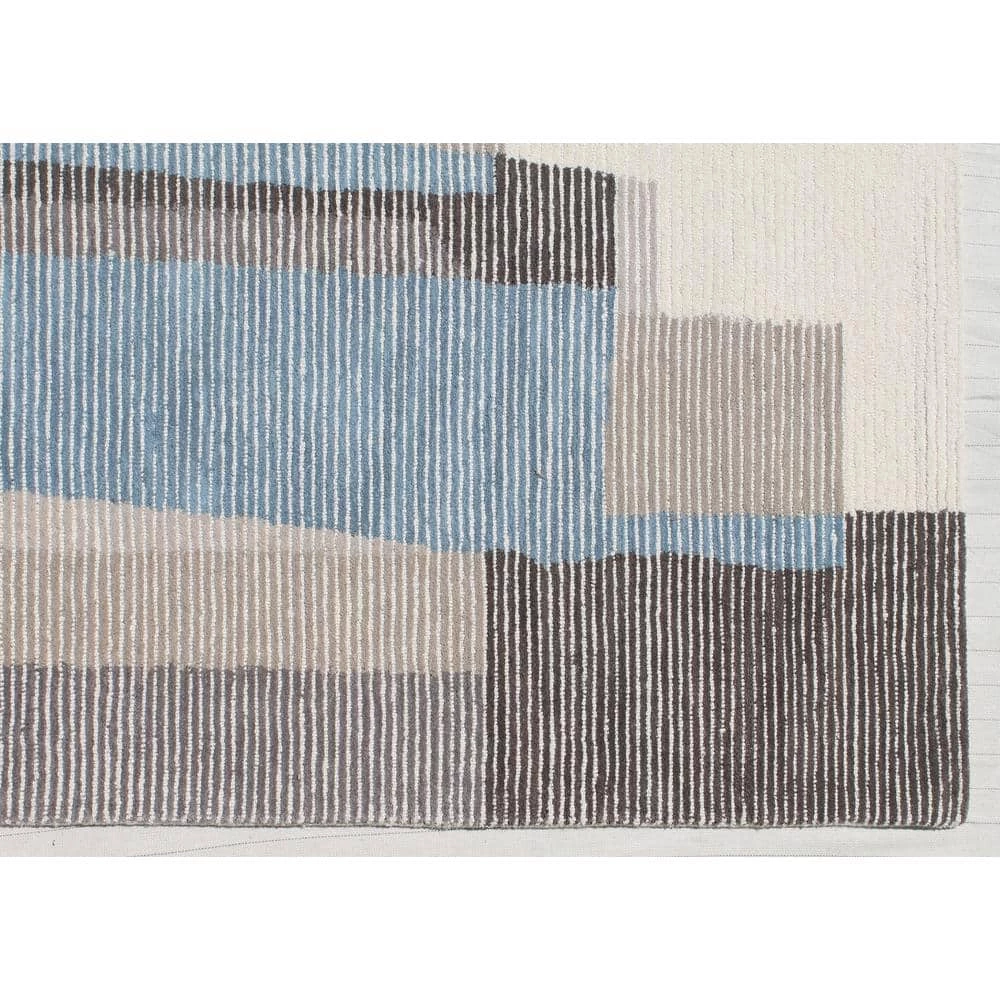 Eccentric Grey/Blue/Ivory 5 ft. x 8 ft. Geometric Area Rug by Dynamic Rugs 3 Eccentric Grey/Blue/Ivory 5 ft. x 8 ft. Geometric Area Rug by Dynamic Rugs - Image 3
