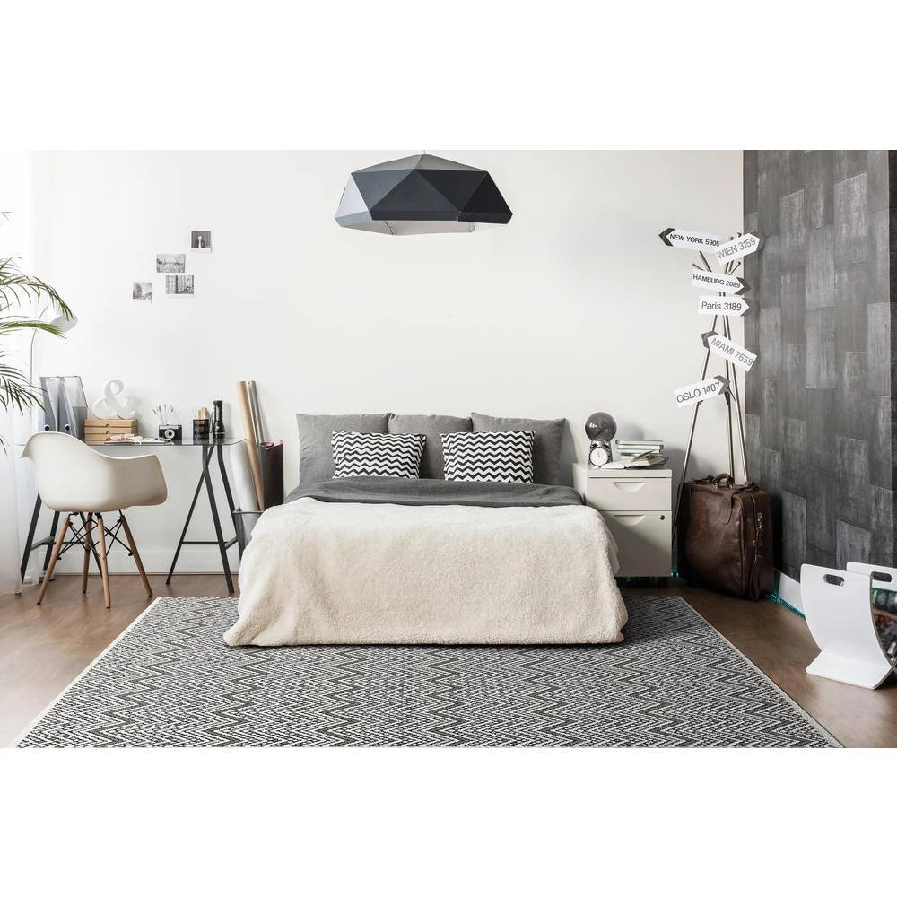 Robin Grey/Charcoal/Ivory 7 ft. 10 in. x 10 ft. 10 in. Geometric Area Rug by Dynamic Rugs 2 Robin Grey/Charcoal/Ivory 7 ft. 10 in. x 10 ft. 10 in. Geometric Area Rug by Dynamic Rugs - Image 2