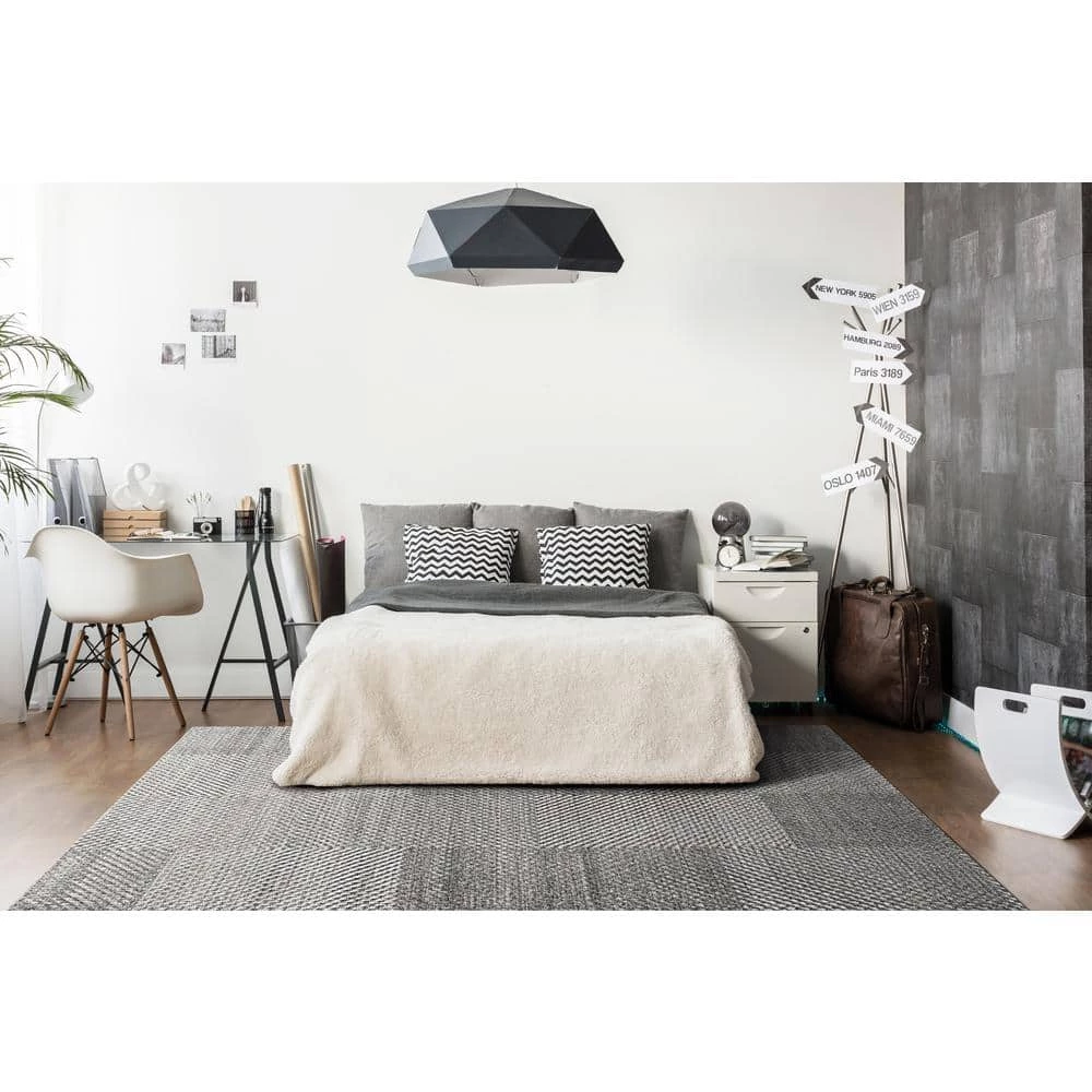 Robin Grey/Charcoal/Light Grey 7 ft. 10 in. x 10 ft. 10 in. Geometric Area Rug by Dynamic Rugs 2 Robin Grey/Charcoal/Light Grey 7 ft. 10 in. x 10 ft. 10 in. Geometric Area Rug by Dynamic Rugs - Image 2