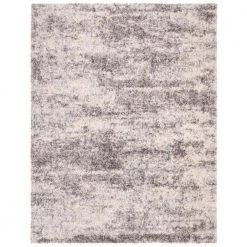 Berber Shag Grey/Cream 9 ft. x 12 ft. Geometric Area Rug by SAFAVIEH
