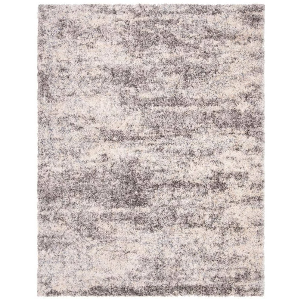 Berber Shag Grey/Cream 9 ft. x 12 ft. Geometric Area Rug by SAFAVIEH 1 Berber Shag Grey/Cream 9 ft. x 12 ft. Geometric Area Rug by SAFAVIEH