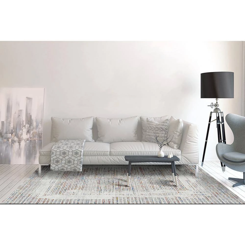 Evora Grey/Ivory/Multi 5 ft. 3 in. x 7 ft. 2 in. Abstract Area Rug by Dynamic Rugs 3 Evora Grey/Ivory/Multi 5 ft. 3 in. x 7 ft. 2 in. Abstract Area Rug by Dynamic Rugs - Image 3