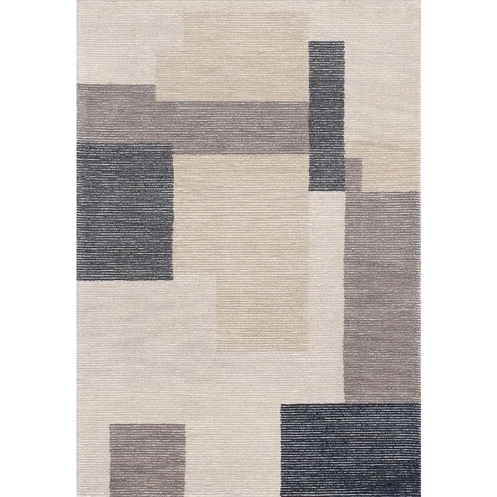 Eccentric Grey/Navy/Beige 5 ft. x 8 ft. Geometric Area Rug by Dynamic Rugs 1 Eccentric Grey/Navy/Beige 5 ft. x 8 ft. Geometric Area Rug by Dynamic Rugs