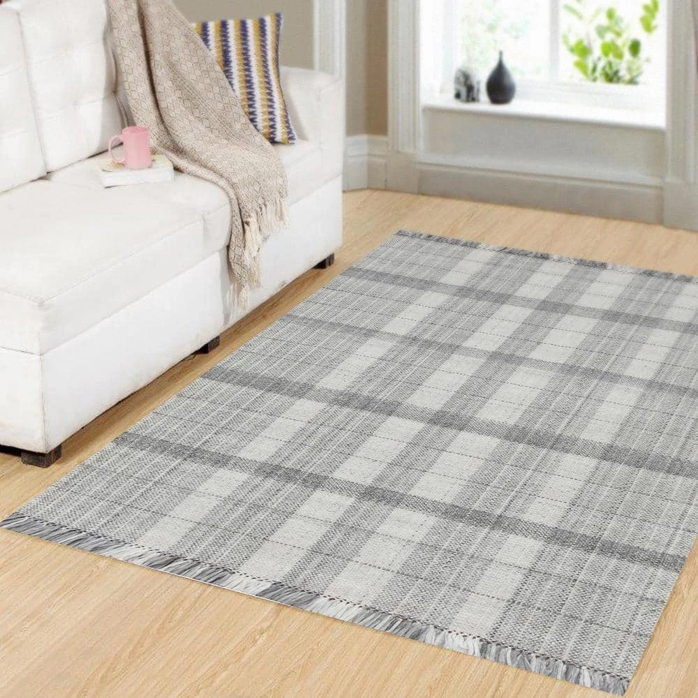 Titus Grey/Silver 5 ft. x 8 ft. Plaid Area Rug by Dynamic Rugs 4 Titus Grey/Silver 5 ft. x 8 ft. Plaid Area Rug by Dynamic Rugs - Image 4