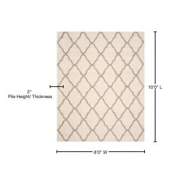 Hudson Shag Ivory/Beige 8 ft. x 10 ft. Geometric Diamond Trellis Area Rug by SAFAVIEH -SAFAVIEH Shop ivory beige safavieh area rugs sgh283d 8 76 1000