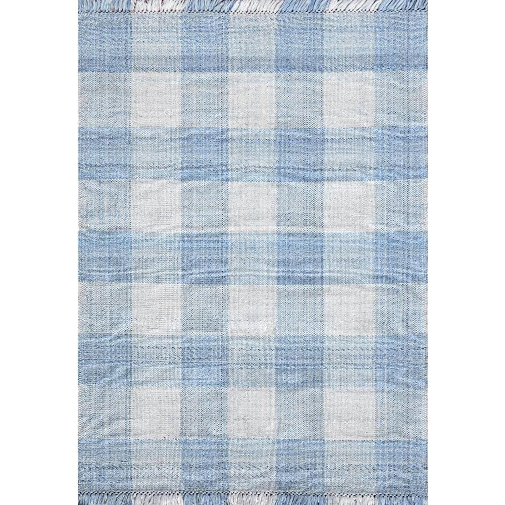Titus Ivory/Blue 8 ft. x 10 ft. Plaid Area Rug by Dynamic Rugs 1 Titus Ivory/Blue 8 ft. x 10 ft. Plaid Area Rug by Dynamic Rugs