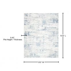 Amelia Ivory/Blue 9 ft. x 12 ft. Abstract Distressed Area Rug by SAFAVIEH -SAFAVIEH Shop ivory blue safavieh area rugs ala700a 9 76 1000
