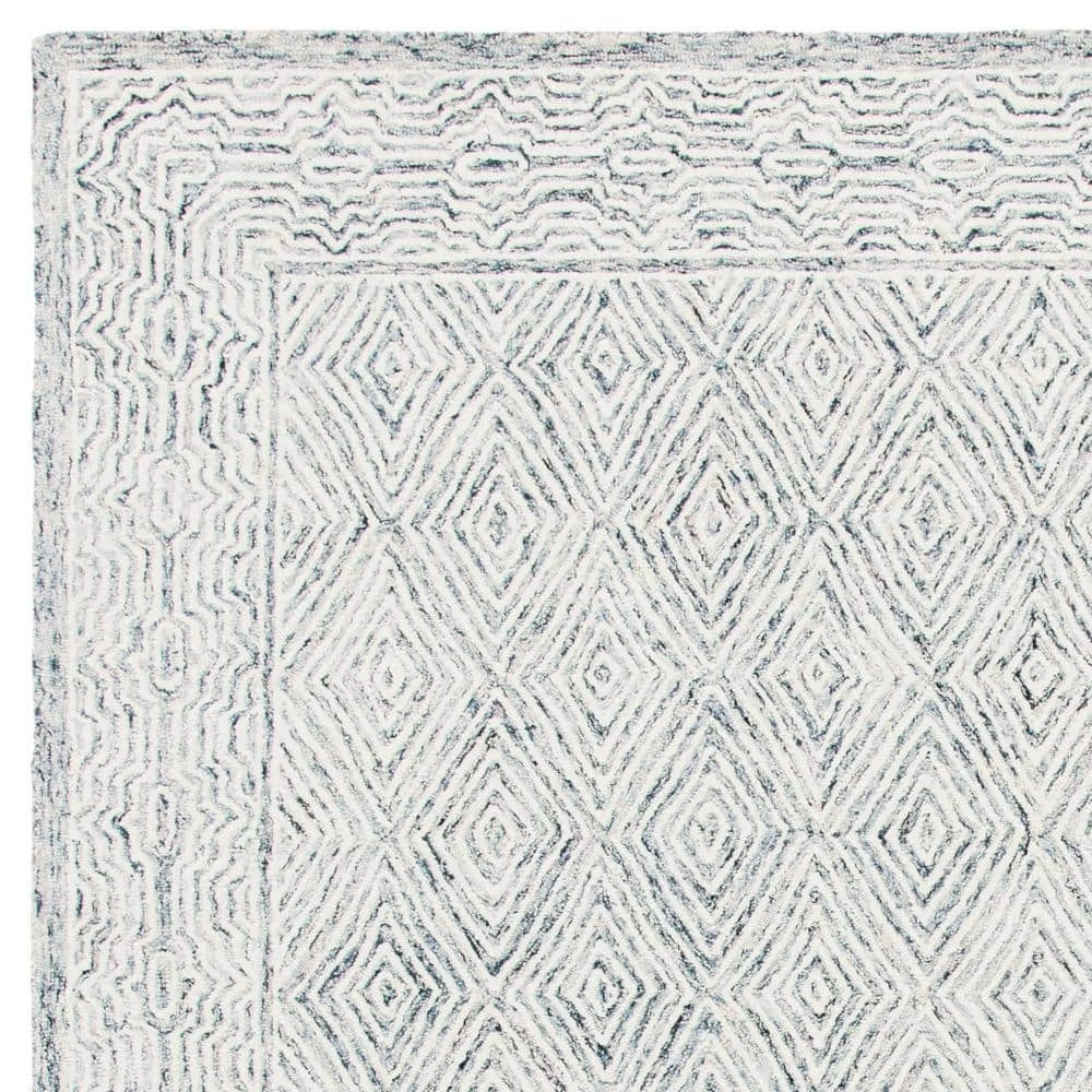 Capri Ivory/Blue 9 ft. x 12 ft. Border Diamond Area Rug by SAFAVIEH 5 Capri Ivory/Blue 9 ft. x 12 ft. Border Diamond Area Rug by SAFAVIEH - Image 5