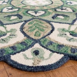 Novelty Ivory/Blue 9 ft. x 9 ft. Medallion Floral Round Area Rug by SAFAVIEH 7 Novelty Ivory/Blue 9 ft. x 9 ft. Medallion Floral Round Area Rug by SAFAVIEH -SAFAVIEH Shop ivory blue safavieh area rugs nov604m 9r 31 1000
