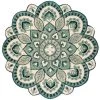 Novelty Ivory/Blue 9 ft. x 9 ft. Medallion Floral Round Area Rug by SAFAVIEH