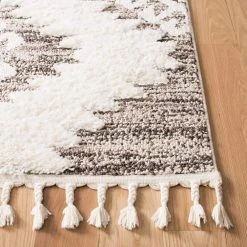 Moroccan Tassel Shag Ivory/Brown 8 ft. x 10 ft. Geometric Area Rug by SAFAVIEH 11 Moroccan Tassel Shag Ivory/Brown 8 ft. x 10 ft. Geometric Area Rug by SAFAVIEH -SAFAVIEH Shop ivory brown safavieh area rugs mts652a 8 c3 1000