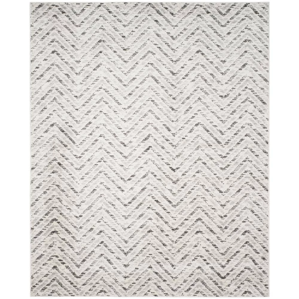 Adirondack Ivory/Charcoal 8 ft. x 10 ft. Chevron Area Rug by SAFAVIEH 1 Adirondack Ivory/Charcoal 8 ft. x 10 ft. Chevron Area Rug by SAFAVIEH