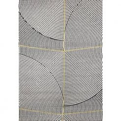 Robin Ivory/Dark Grey/Gold 2 ft. x 7 ft. 7 in. Geometric Area Rug by Dynamic Rugs