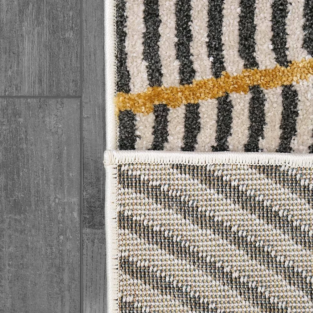 Robin Ivory/Dark Grey/Gold 5 ft. 3 in. x 7 ft. 2 in. Geometric Area Rug by Dynamic Rugs 3 Robin Ivory/Dark Grey/Gold 5 ft. 3 in. x 7 ft. 2 in. Geometric Area Rug by Dynamic Rugs - Image 3