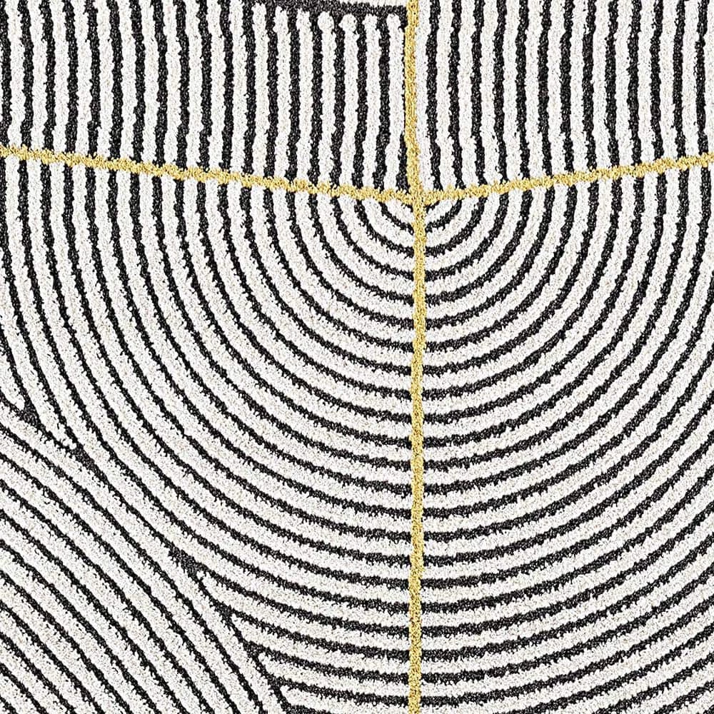 Robin Ivory/Dark Grey/Gold 7 ft. 10 in. x 10 ft. 10 in. Geometric Area Rug by Dynamic Rugs 5 Robin Ivory/Dark Grey/Gold 7 ft. 10 in. x 10 ft. 10 in. Geometric Area Rug by Dynamic Rugs - Image 5