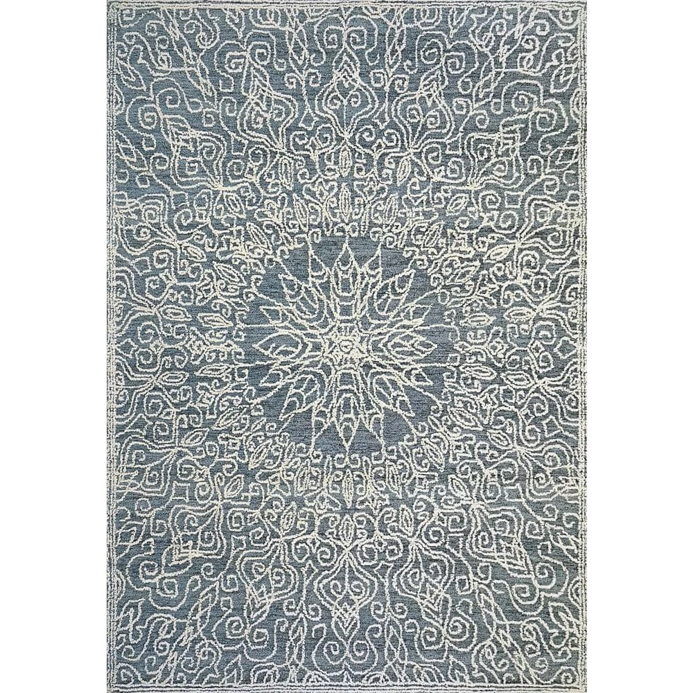 Darcy Ivory/Denim 5 ft. x 8 ft. Medallion Area Rug by Dynamic Rugs 1 Darcy Ivory/Denim 5 ft. x 8 ft. Medallion Area Rug by Dynamic Rugs