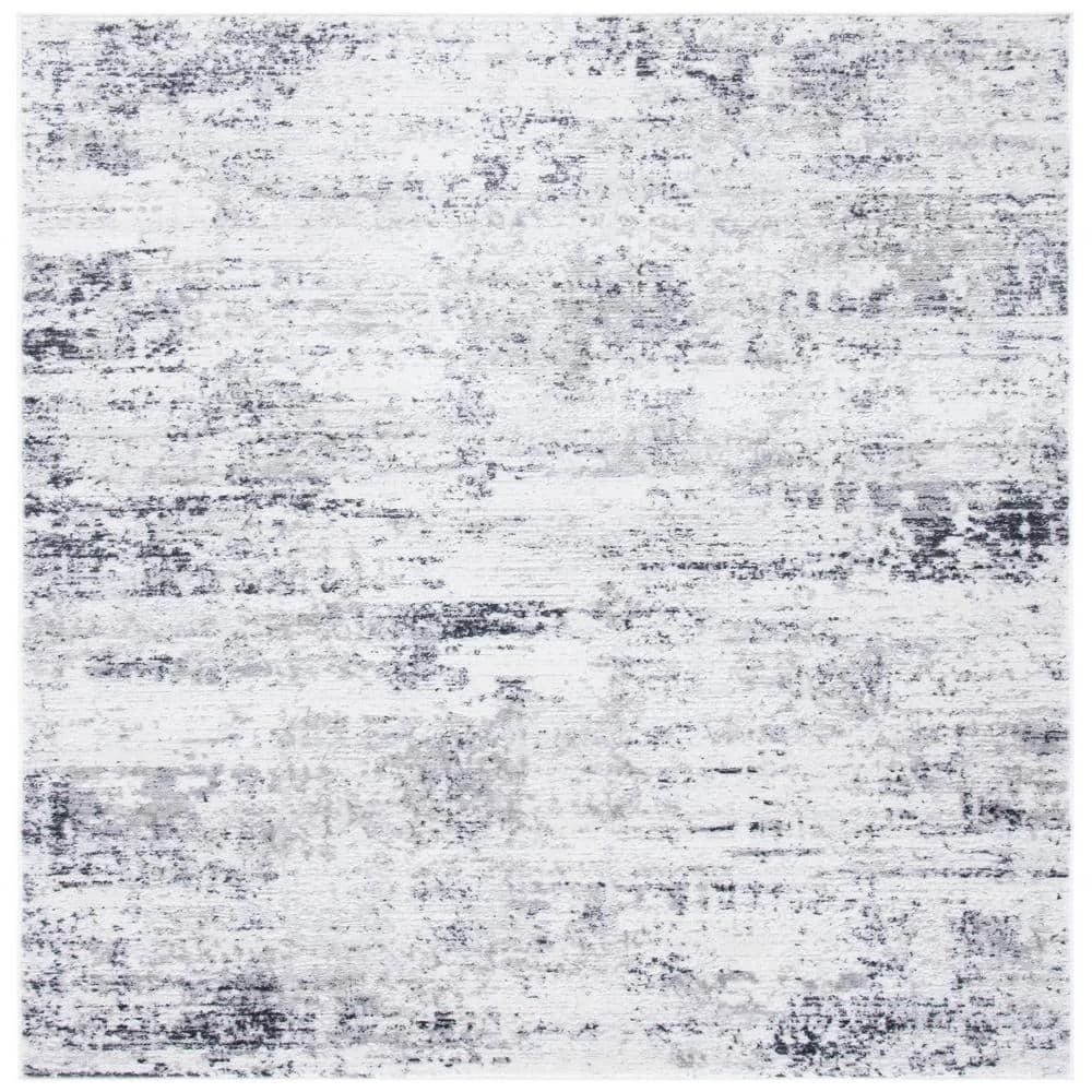 Amelia Ivory/Gray 11 ft. x 11 ft. Abstract Distressed Square Area Rug by SAFAVIEH 1 Amelia Ivory/Gray 11 ft. x 11 ft. Abstract Distressed Square Area Rug by SAFAVIEH