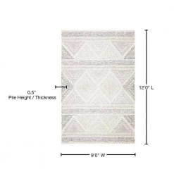 Micro-Loop Ivory/Gray 9 ft. x 12 ft. Geometric Area Rug by SAFAVIEH -SAFAVIEH Shop ivory gray safavieh area rugs mlp206a 9 76 1000