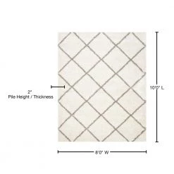 Hudson Shag Ivory/Gray 8 ft. x 10 ft. Geometric Diamonds Area Rug by SAFAVIEH 25 Hudson Shag Ivory/Gray 8 ft. x 10 ft. Geometric Diamonds Area Rug by SAFAVIEH -SAFAVIEH Shop ivory gray safavieh area rugs sgh281a 8 76 1000