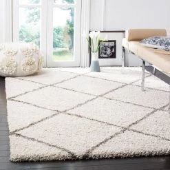 Hudson Shag Ivory/Gray 8 ft. x 10 ft. Geometric Diamonds Area Rug by SAFAVIEH 21 Hudson Shag Ivory/Gray 8 ft. x 10 ft. Geometric Diamonds Area Rug by SAFAVIEH -SAFAVIEH Shop ivory gray safavieh area rugs sgh281a 8 c3 1000
