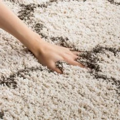 Hudson Shag Ivory/Gray 9 ft. x 12 ft. Geometric Quatrefoil Area Rug by SAFAVIEH -SAFAVIEH Shop ivory gray safavieh area rugs sgh282a 9 44 1000