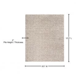 Hudson Shag Ivory/Gray 9 ft. x 12 ft. Geometric Striped Chevron Area Rug by SAFAVIEH -SAFAVIEH Shop ivory gray safavieh area rugs sgh330a 9 76 1000