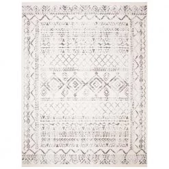 Tulum Ivory/Gray 9 ft. x 12 ft. Border Tribal Distressed Area Rug by SAFAVIEH