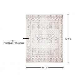Tulum Ivory/Gray 9 ft. x 12 ft. Border Tribal Distressed Area Rug by SAFAVIEH 19 Tulum Ivory/Gray 9 ft. x 12 ft. Border Tribal Distressed Area Rug by SAFAVIEH -SAFAVIEH Shop ivory gray safavieh area rugs tul268a 9 76 1000